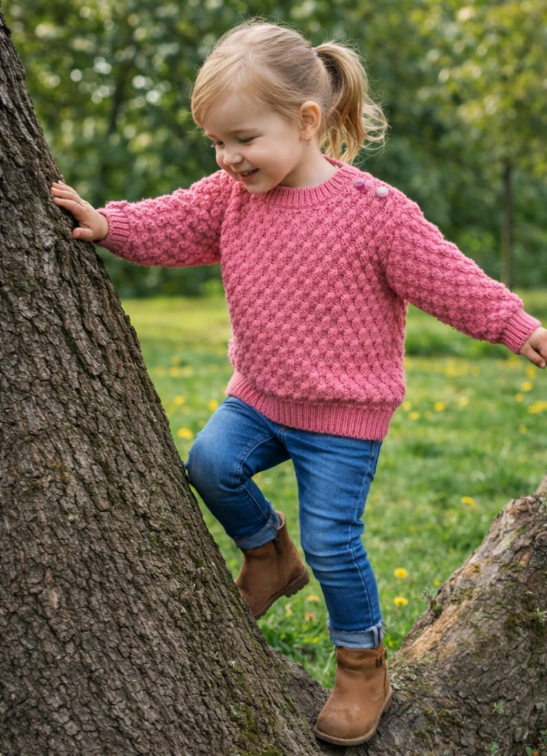 Children's Textured Sweater & Cardigan PDF Knitting Pattern