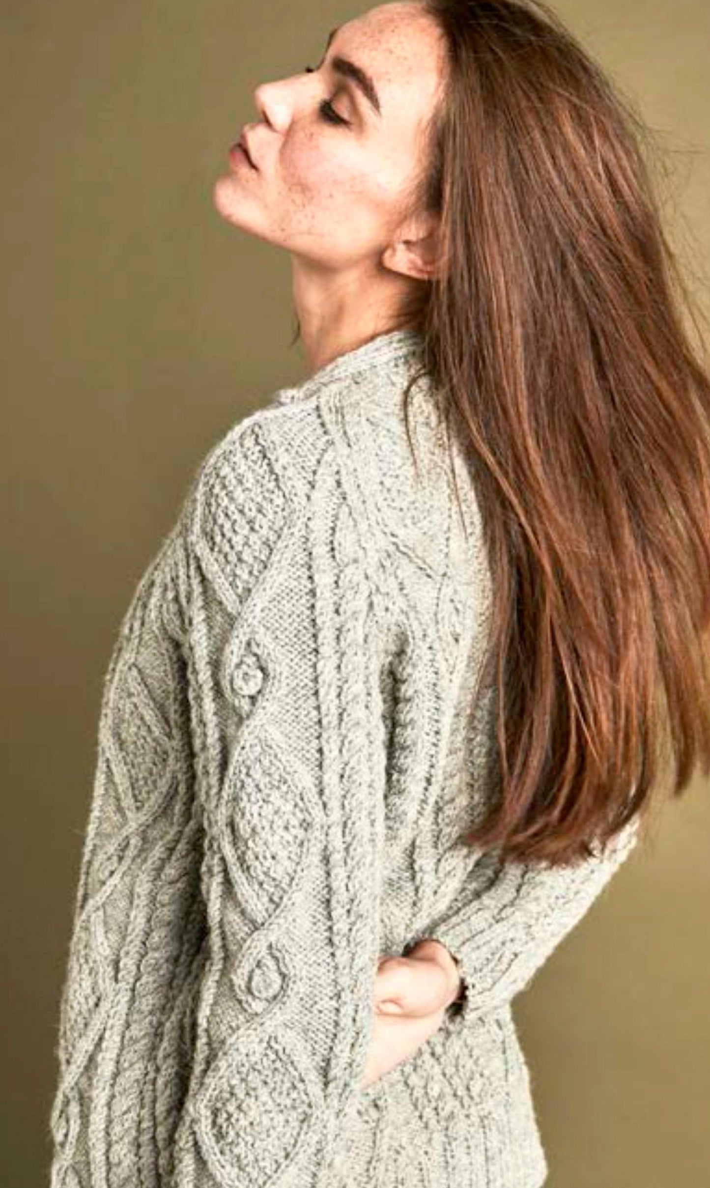 Knitting Pattern PDF Ladies Classic Aran Cardigan