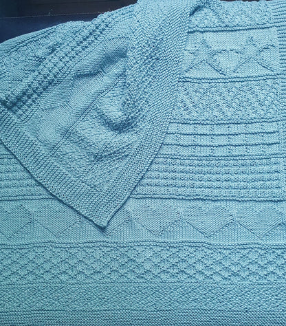 Hearts and Stars baby blanket knitting pattern