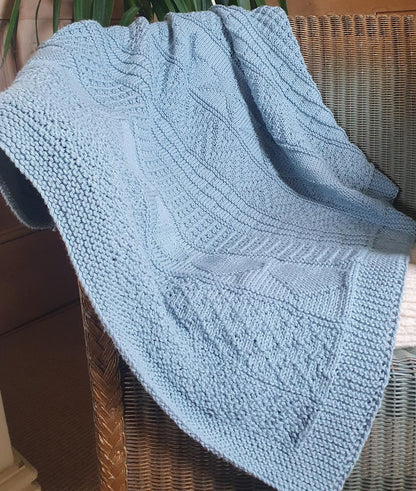 Hearts and Stars baby blanket knitting pattern