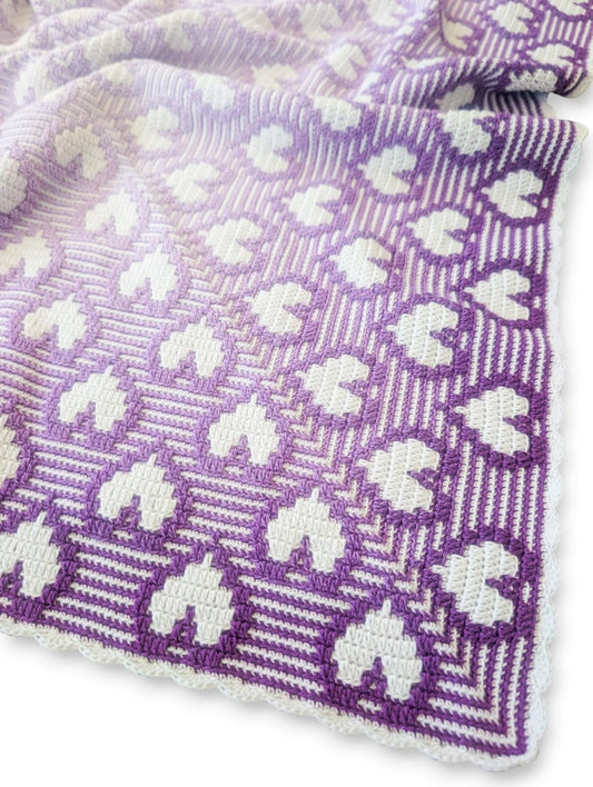 Crochet pattern Hearts Go Round blanket