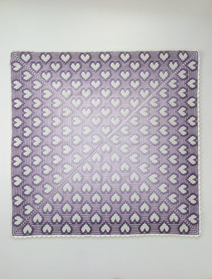 Crochet pattern Hearts Go Round blanket