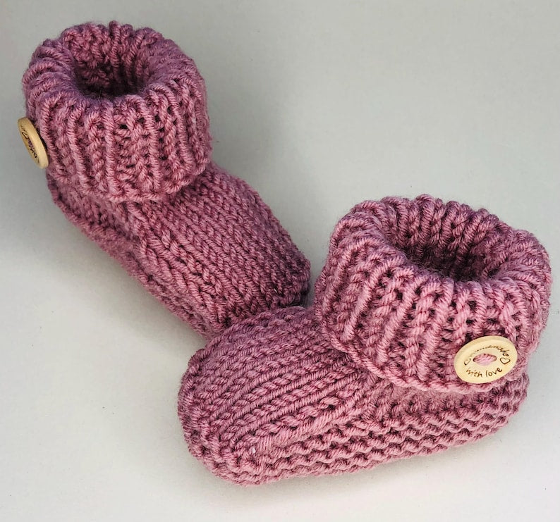 Newborn Baby Booties + Teddy Bear Beanie Hat Set Knitting Pattern