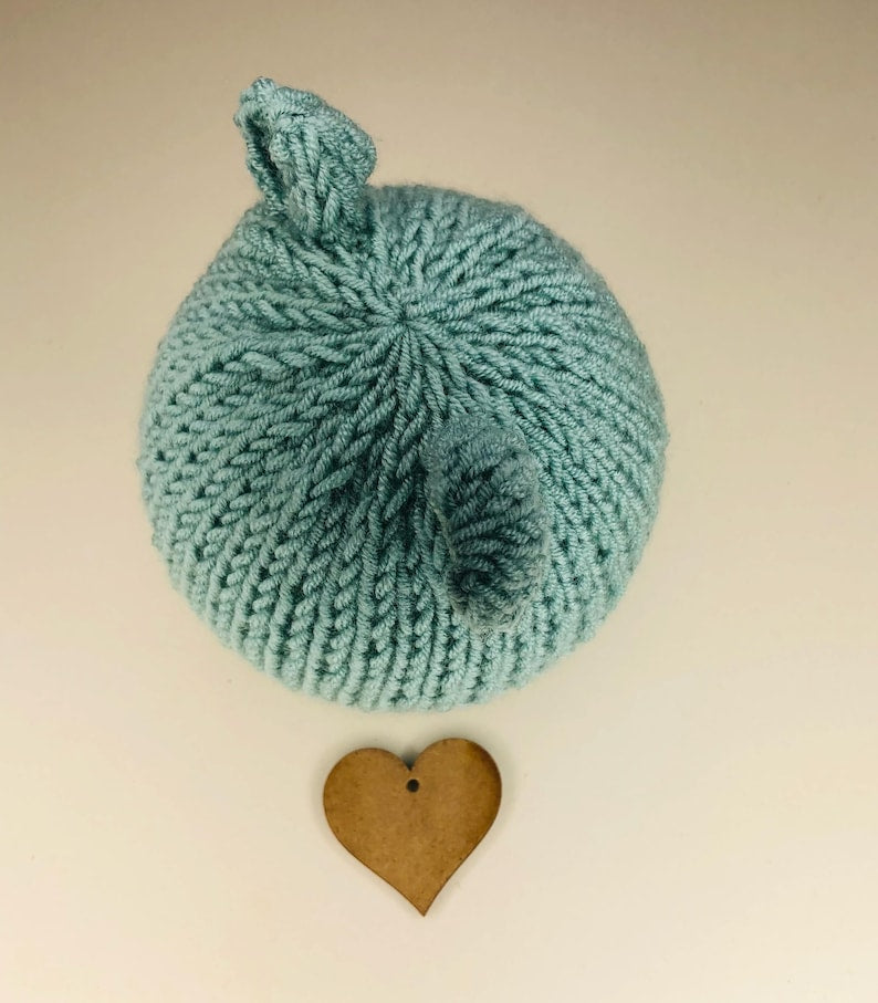 Newborn Baby Booties + Teddy Bear Beanie Hat Set Knitting Pattern