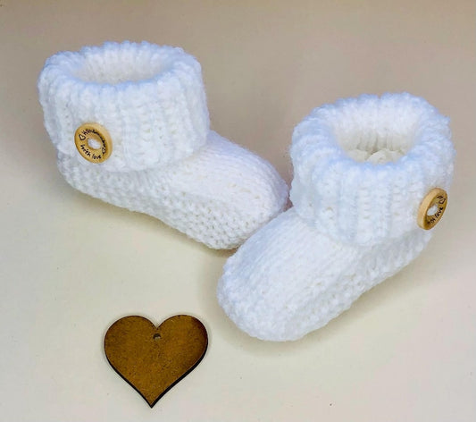 Newborn Baby Booties + Teddy Bear Beanie Hat Set Knitting Pattern