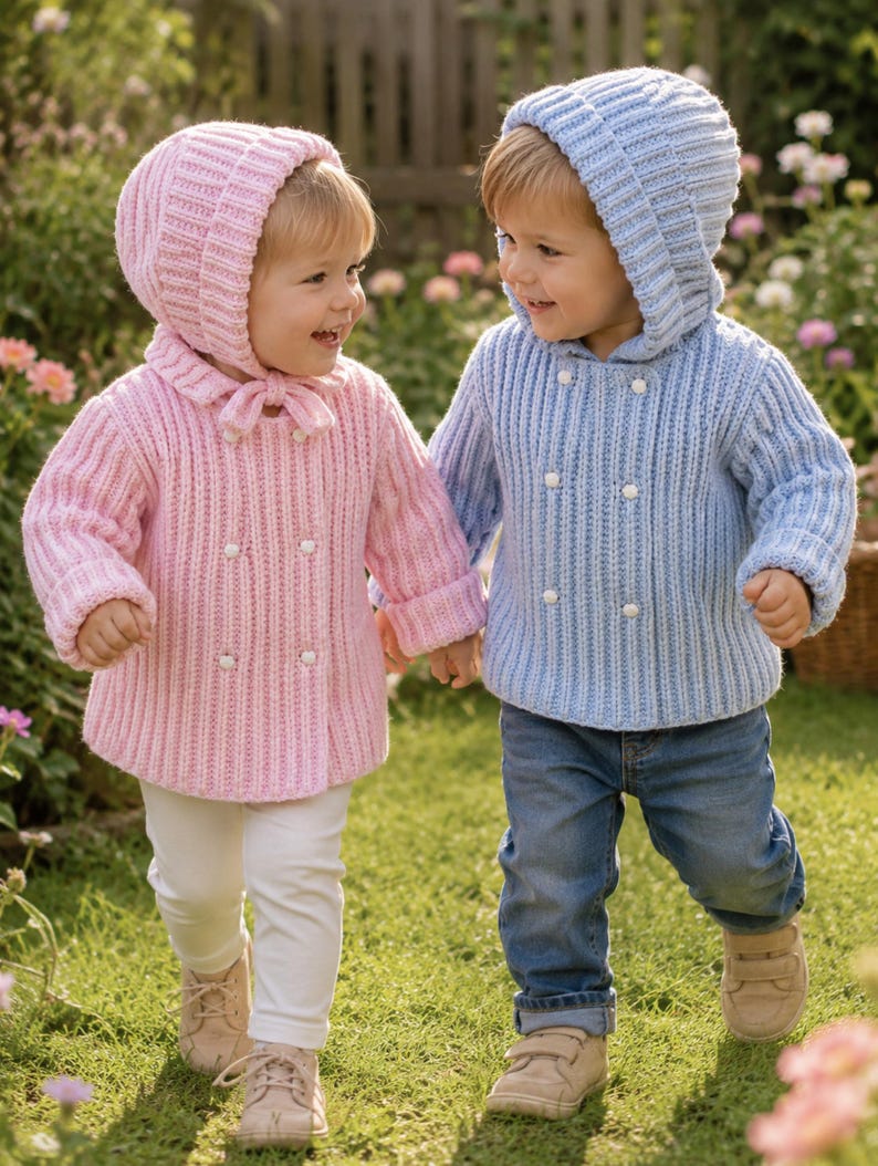 Easy Knit Aran Hooded Jacket Knitting Pattern