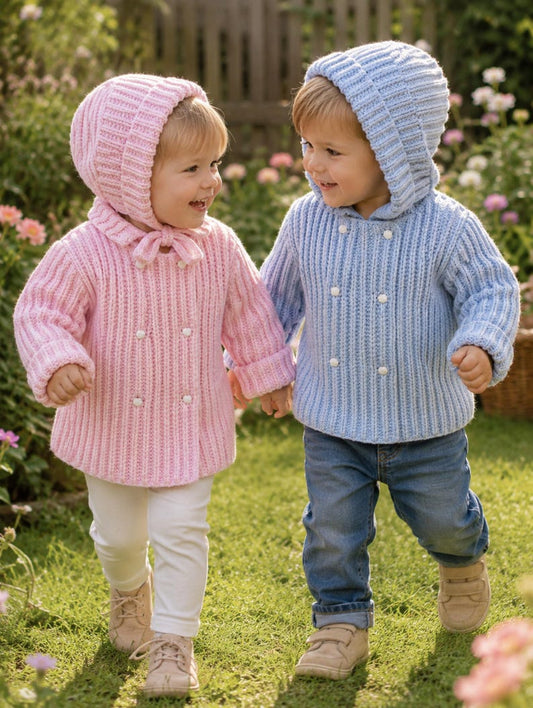Easy Knit Aran Hooded Jacket Knitting Pattern