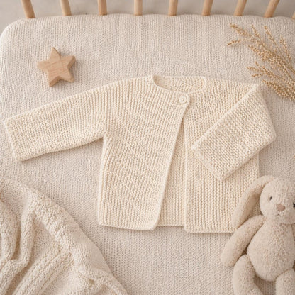 Very Easy Baby Garter Stitch Cardigan Knitting Pattern