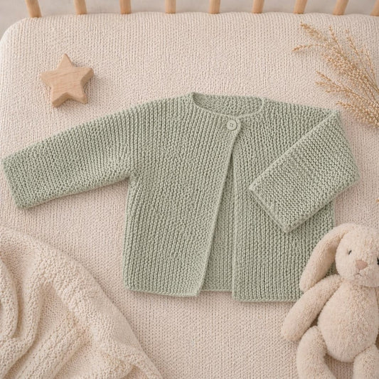 Very Easy Baby Garter Stitch Cardigan Knitting Pattern