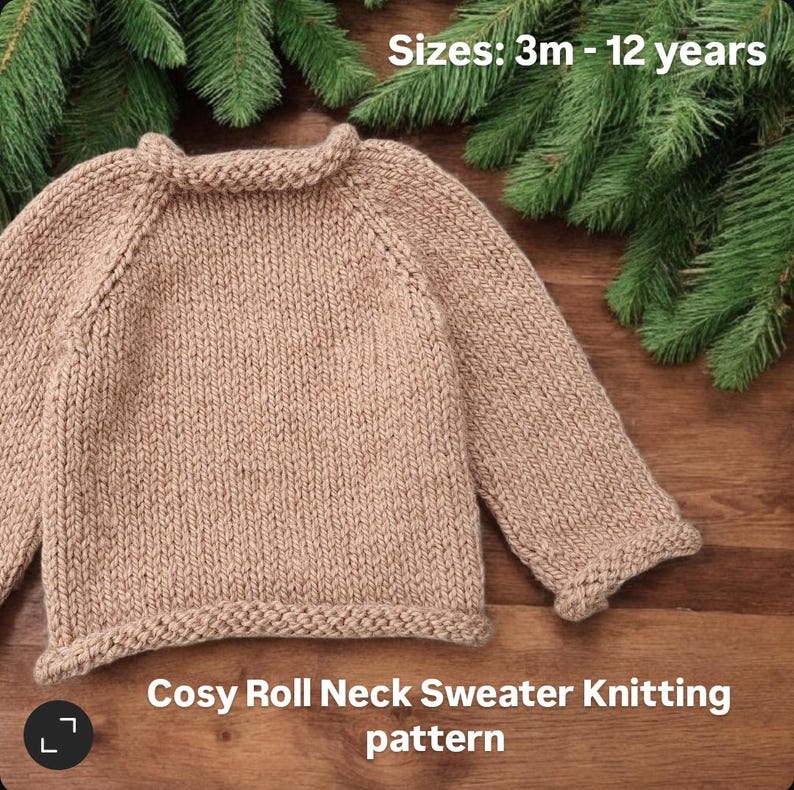 Cosy Baby Child Roll Neck Jumper Knitting