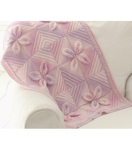 Leaf Square Baby Blanket Knitting Pattern
