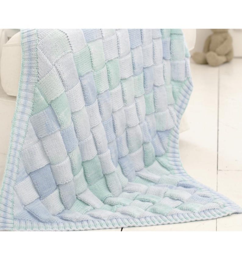 Leaf Square Baby Blanket Knitting Pattern