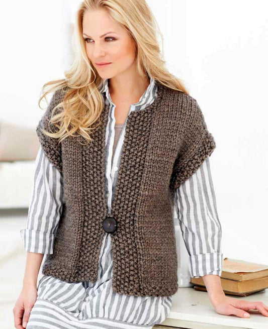 Super Chunky Bulky Easy Waistcoat Knitting Pattern