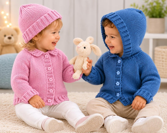 Easy Knit Plain Hooded Jacket Knitting Pattern