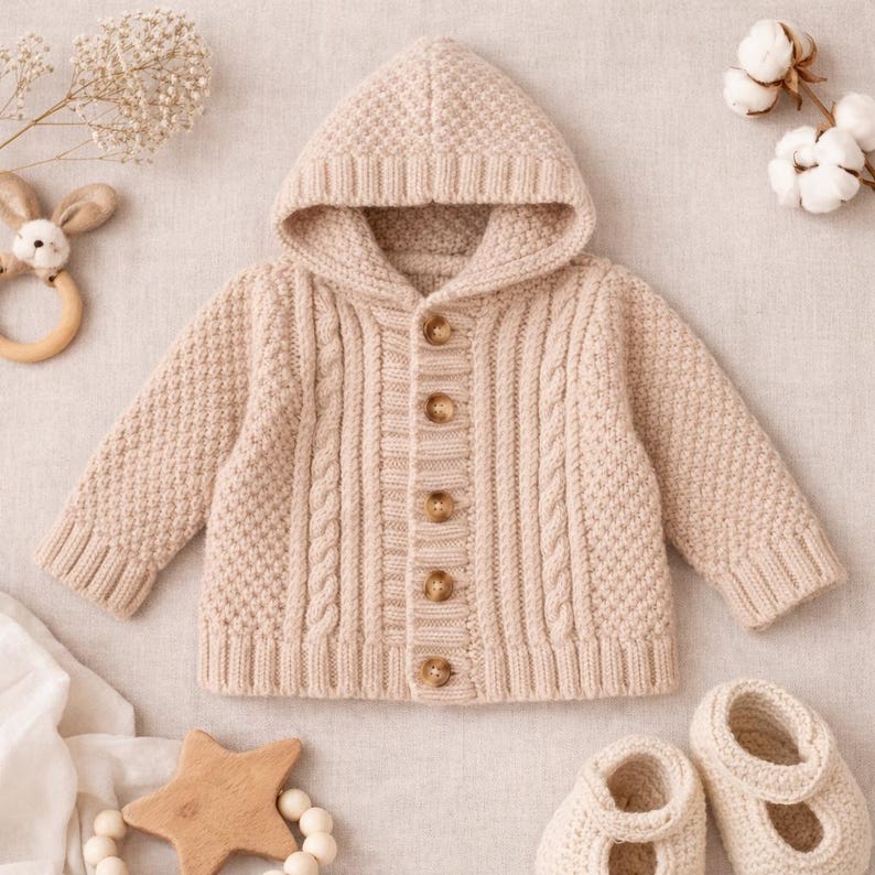 Hooded Cardigan Knitting Pattern