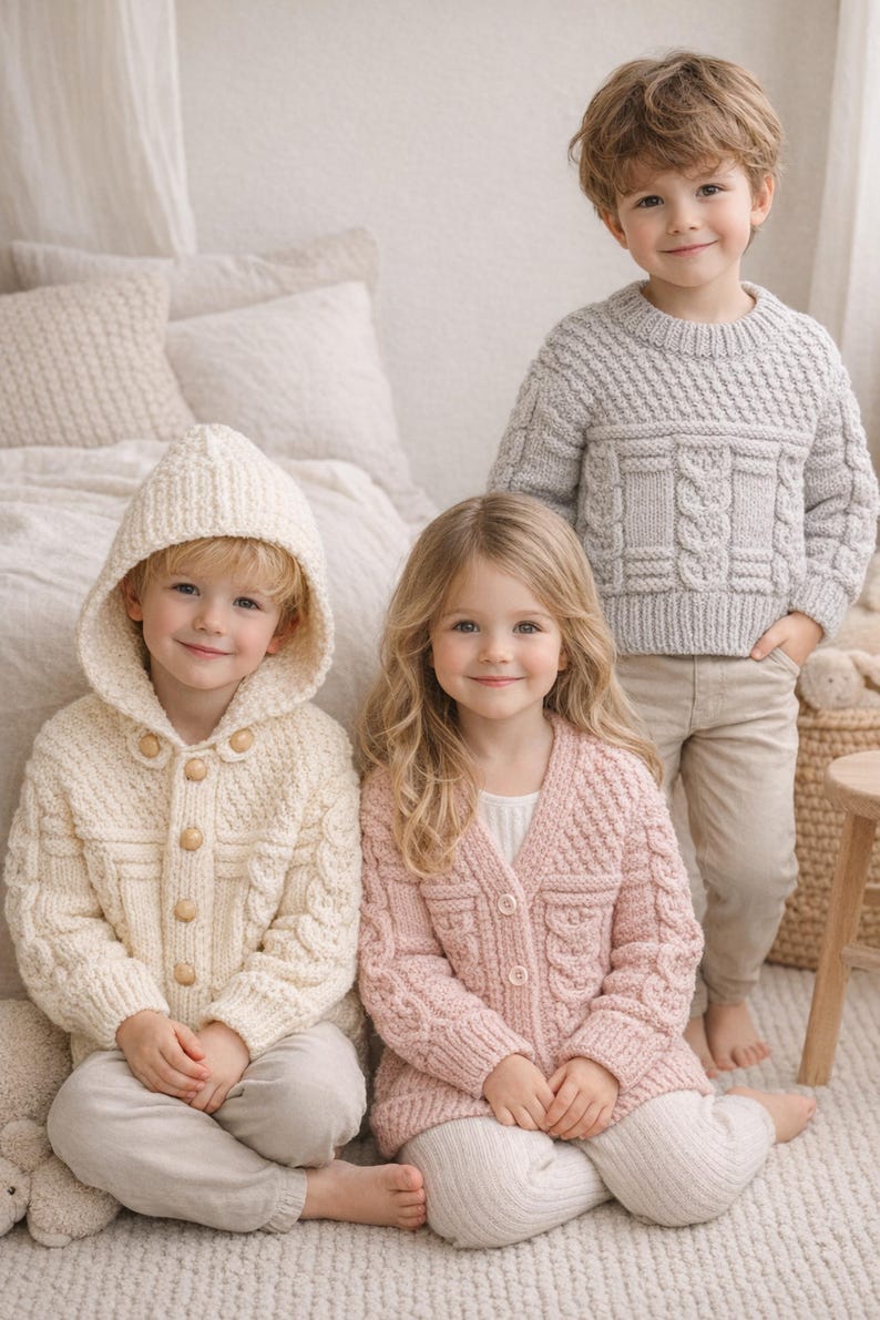 Cable Sweater Cardigan Jumper PDF Knitting Pattern