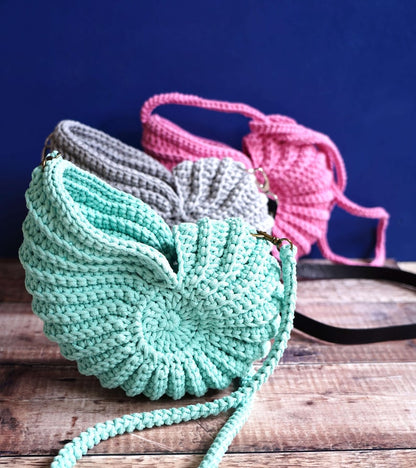 Crochet Ammonite Shell Bag PDF Pattern