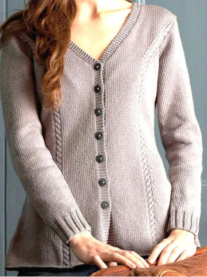 Knitting Pattern Vented Peplum Cable Jacket Cardigan