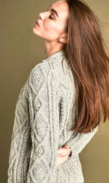 Knitting Pattern PDF Ladies Classic Aran Cardigan