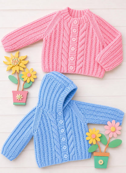 Cable Cardigans & Hooded Jacket knitting pattern