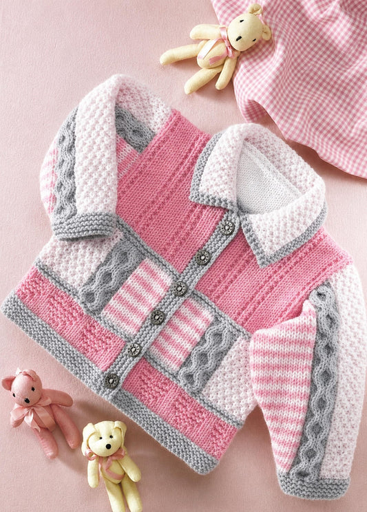 Girls Smart Sampler Jacket Knitting Pattern